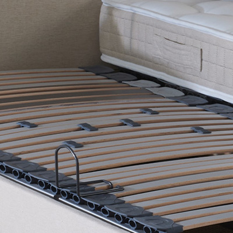 Sommier relaxation électrique lattes tissu beige | RELAXSOM