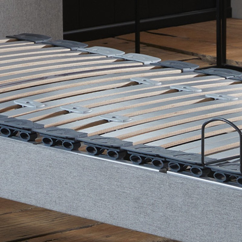 Sommier relaxation électrique lattes tissu gris | RELAXSOM