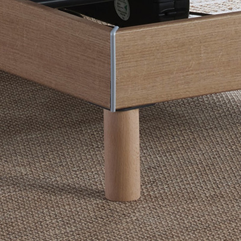 Lot de 2 lits électriques relaxation multi lattes bois chêne clair