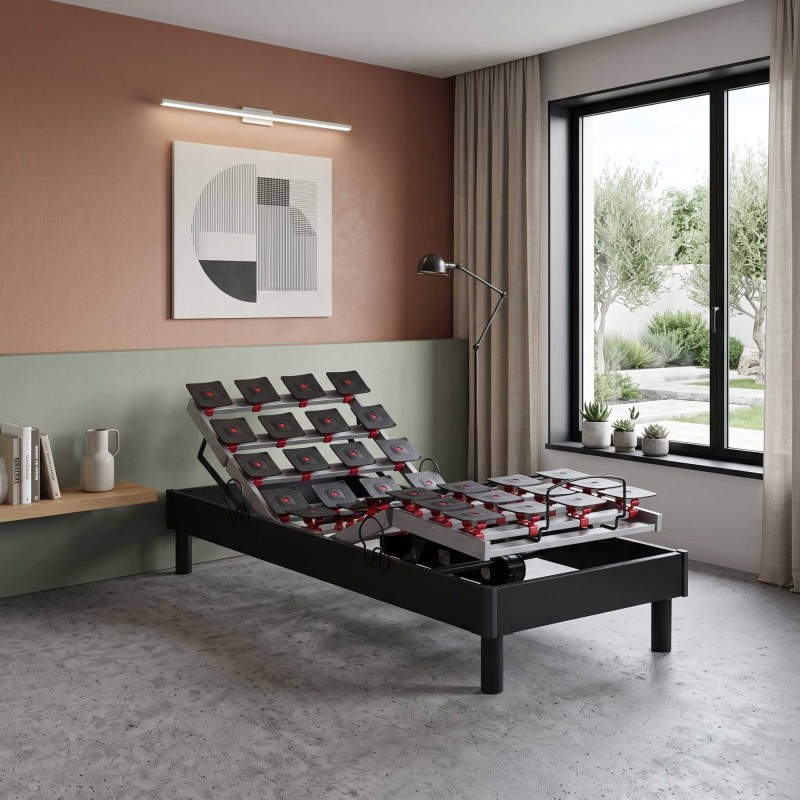 Lit électrique relaxation à plots réglables gris anthracite | RELAXSOM