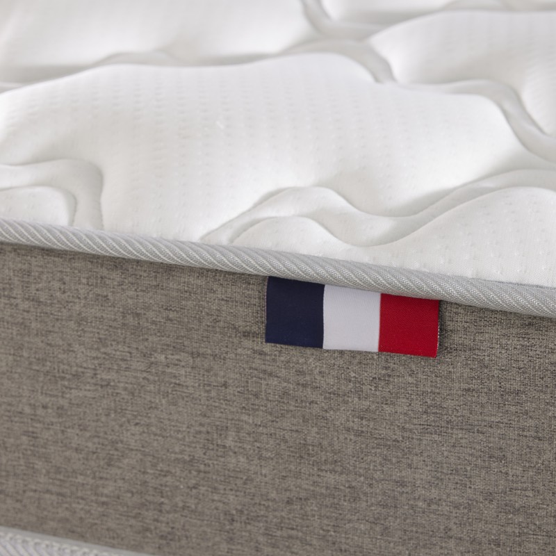 Ensemble literie électrique plots | Chêne clair | Matelas mémoire de forme